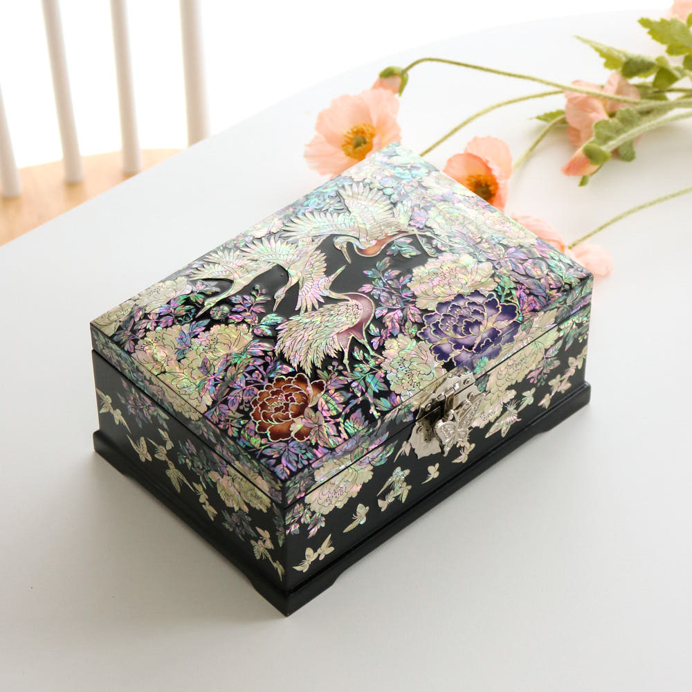 Najeonchilgi 2-Tier Mother of Pearl Jewelry Box Ring Yedan Wedding Gift Box