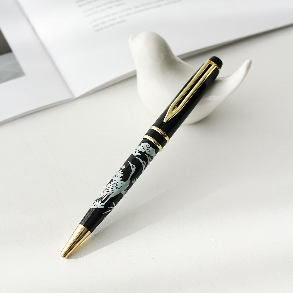 Premium Mother of Pearl Pen (Pine & Crane)