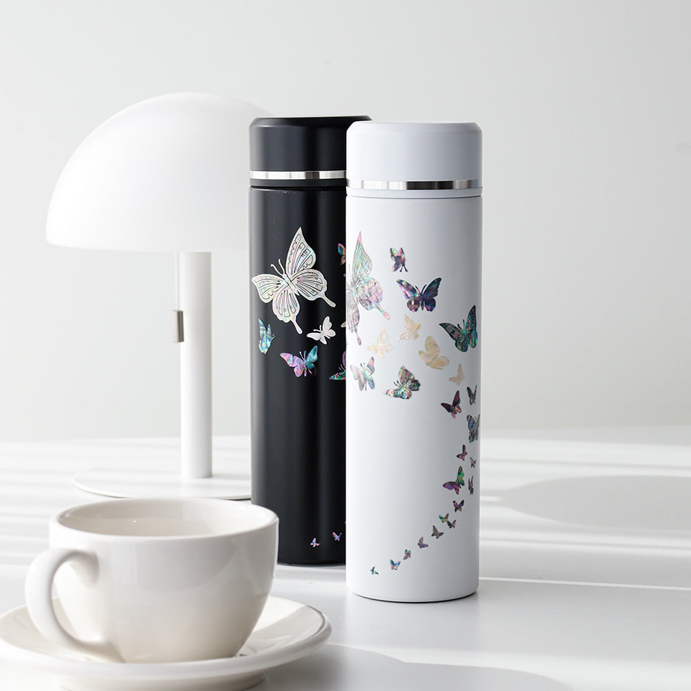 Najeonchilgi Modern Butterfly Stainless Steel Mother of Pearl Tumbler 500ml
