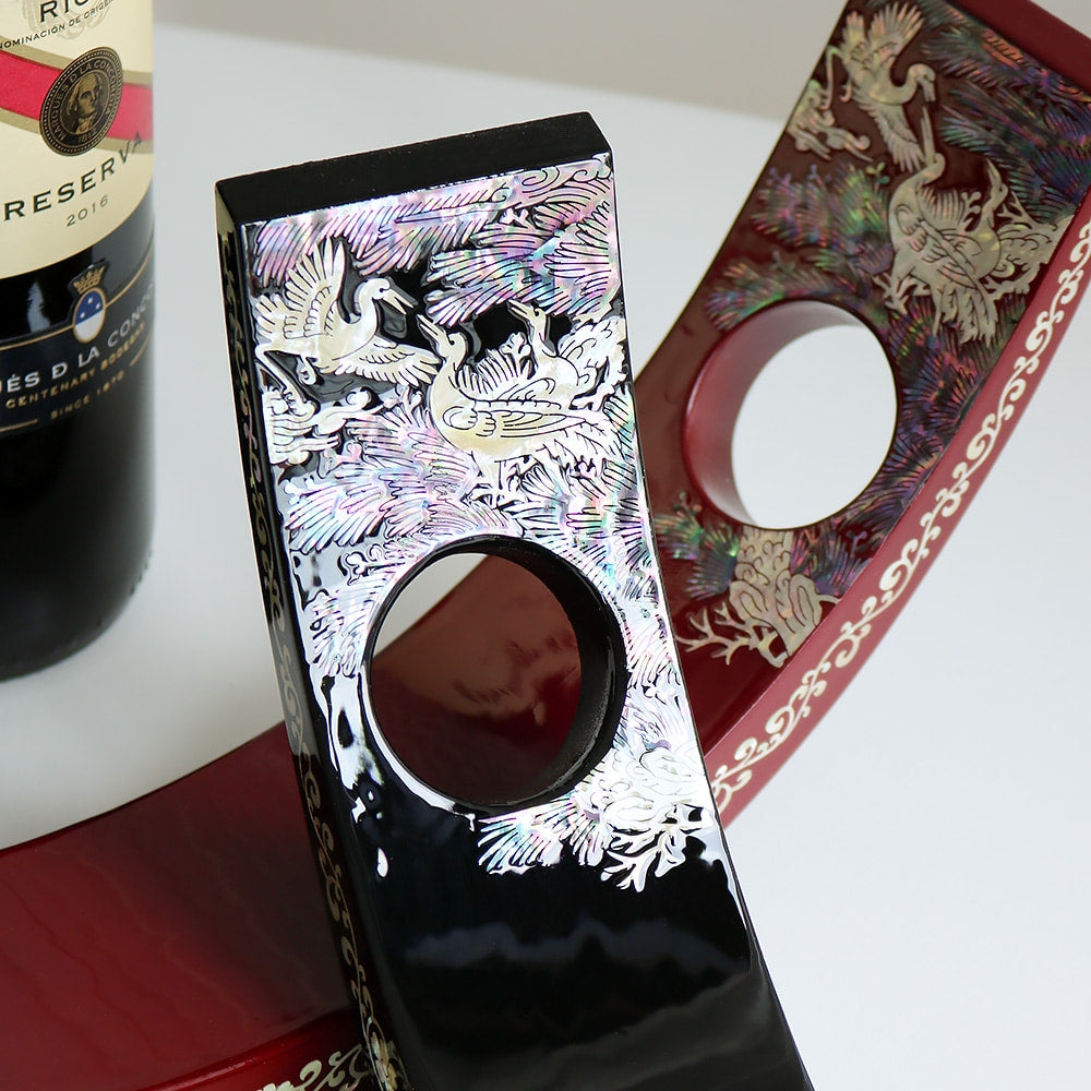 Premium Najeonchilgi Mother of Pearl Wine Holder Deluxe (Crane) (Master Artisan Jang Tae-bok)