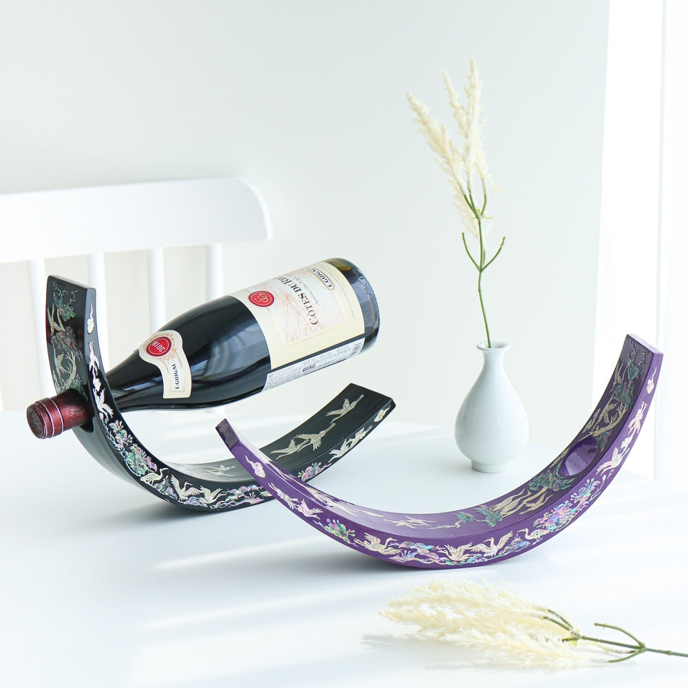 Najeonchilgi Pine & Crane Vivid Mother of Pearl Wine Holder