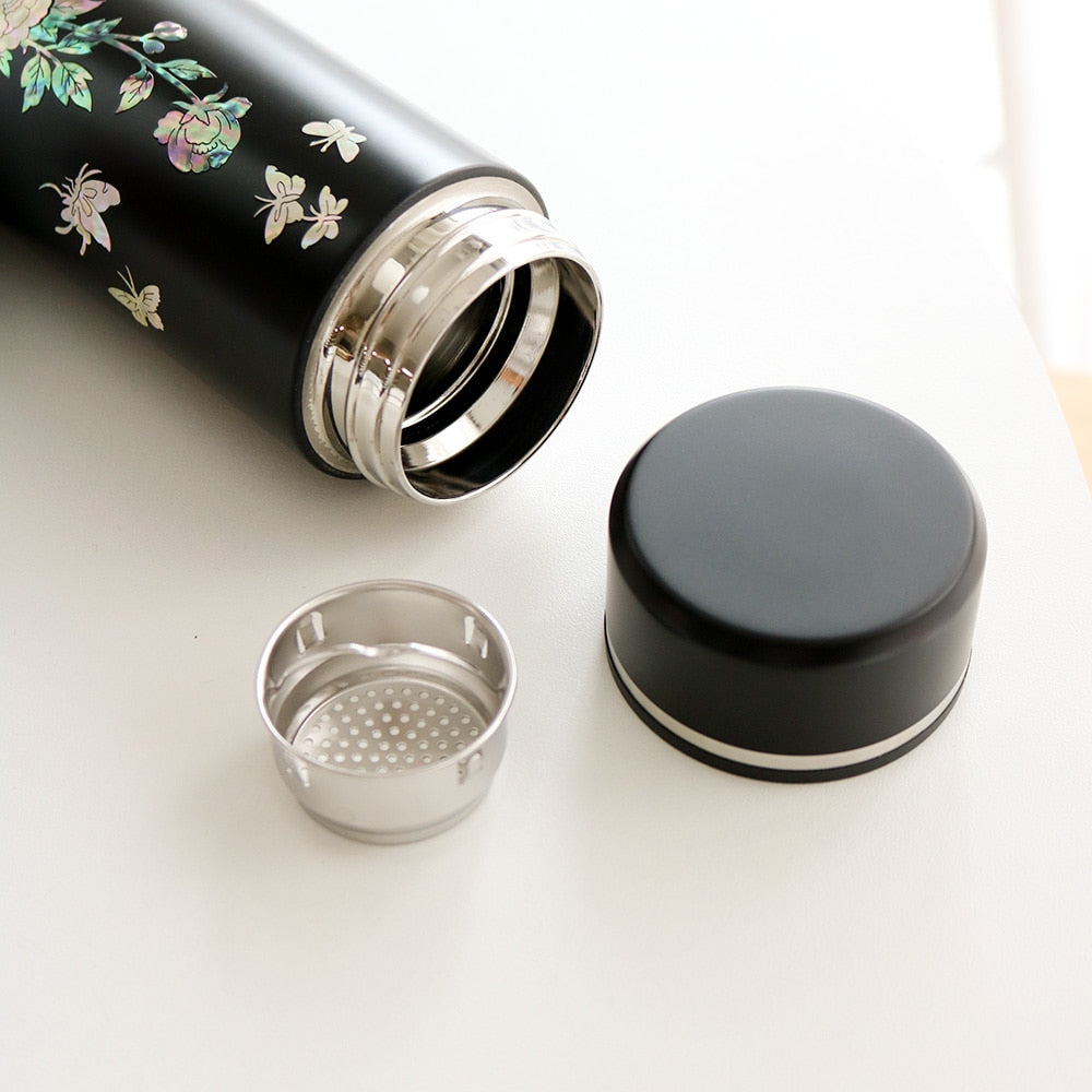 Najeonchilgi Painted Peony Stainless Steel Mother of Pearl Tumbler 500ml