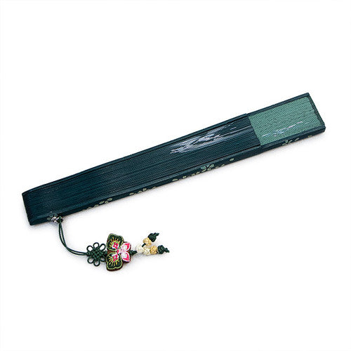 Silk & Ramie Hand Fan (Green) - FN0005