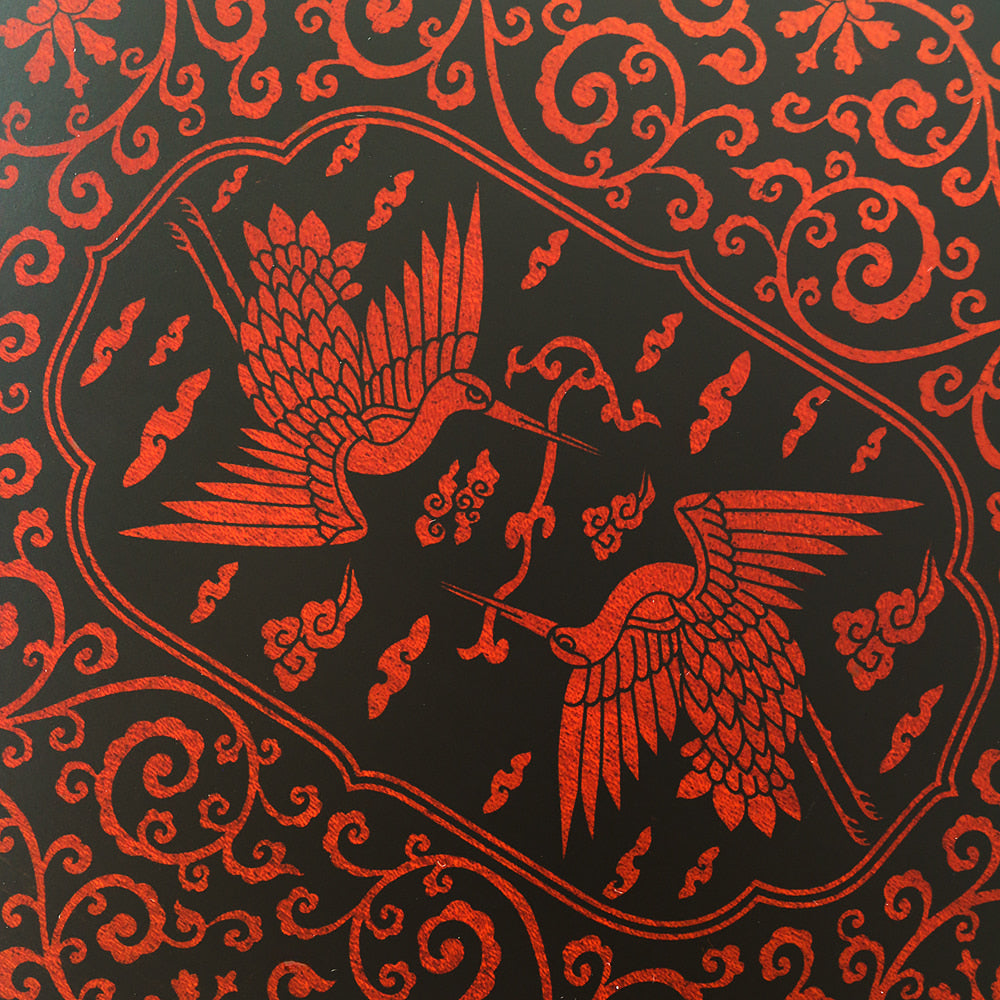 Premium Flower Arabesque Pattern Ottchil Lacquer Jewelry Box, 30 cm