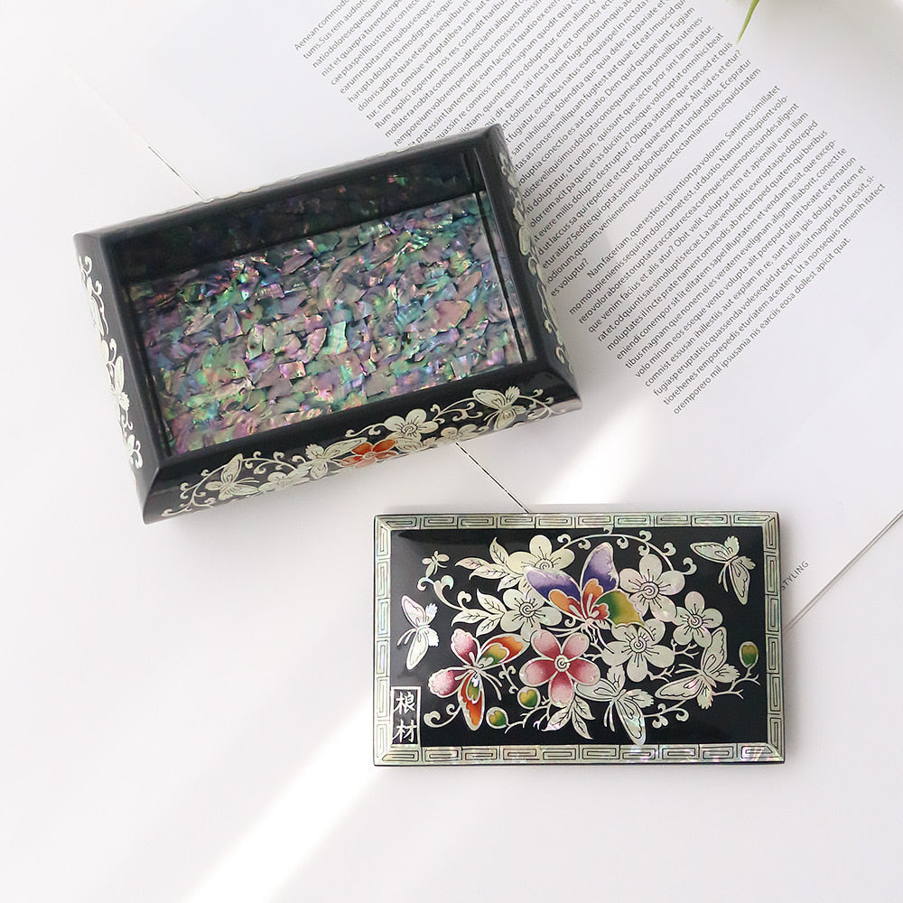 Masterpiece Najeon Rounded Plum Blossom Business Card Case (Master Artisan Kim Young-man)