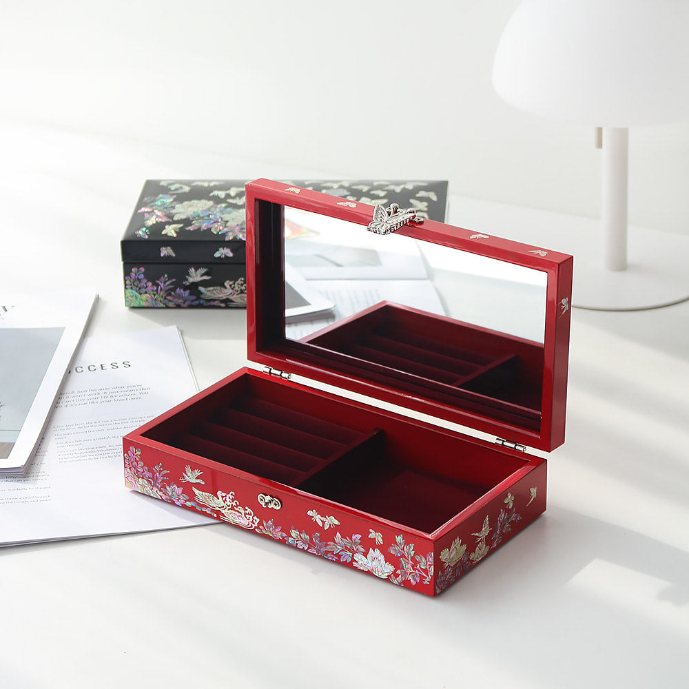 Najeonchilgi 1-Tier Peony & Butterfly Yedan Jewelry Box H, 23 cm