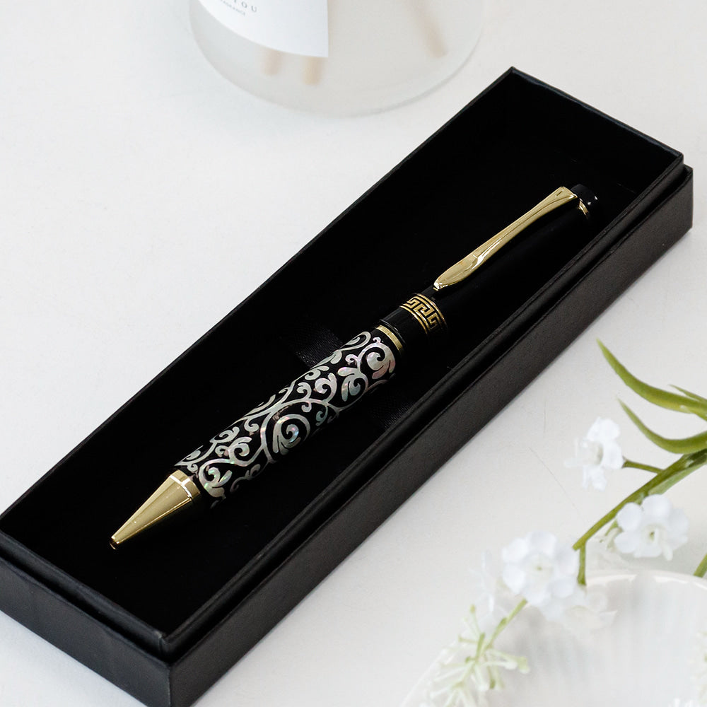 Najeonchilgi Lattice Arabesque Mother of Pearl Pen Black (Lower Inlay)