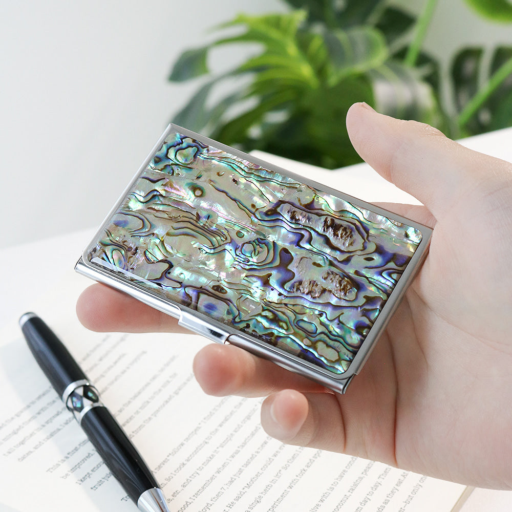 2-Piece Set: Premium Najeon Marbled Pattern Business Card Case Pen M