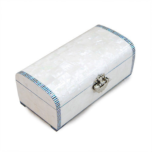 White Pearl Rounded 2-Tier Najeonchilgi Jewelry Box, 24 cm by Park In-ho