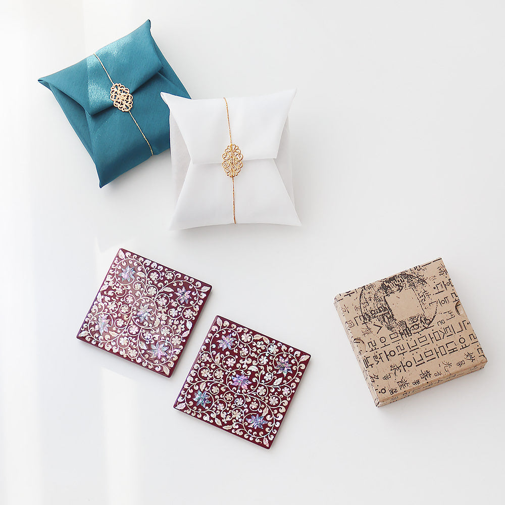 Najeonchilgi Square Mother of Pearl Coaster (Arabesque) 2P