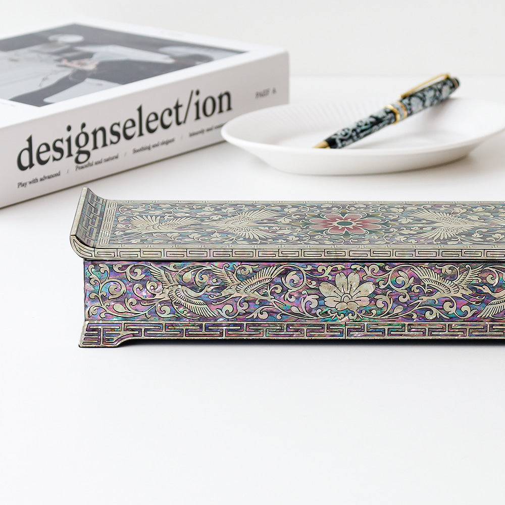Premium Najeon Flower Arabesque Seonbi Scholar Scholar's Pen Case