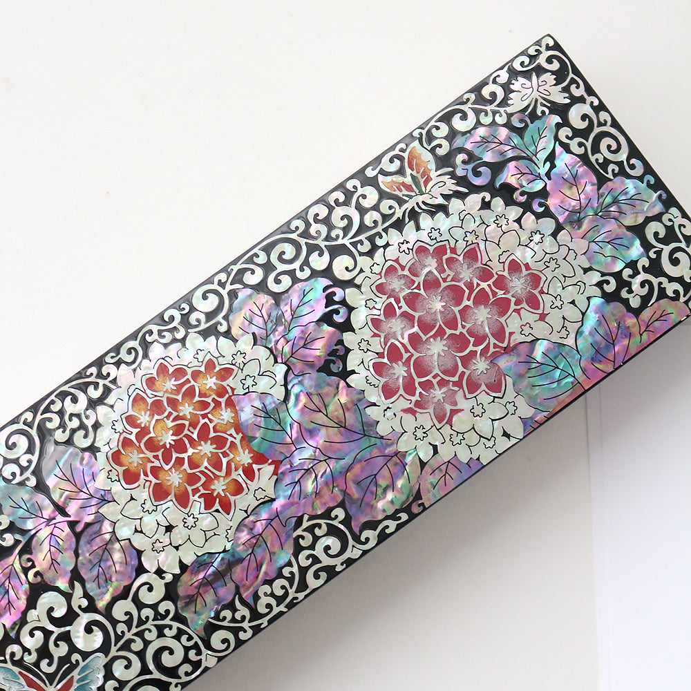 2-Piece Set: Premium Najeon Hydrangea Business Card Pen Case Set (Master Artisan Jang Tae-bok)