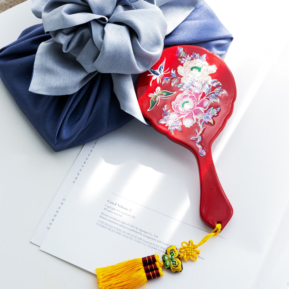 Najeon Chilgi Hand Mirror & Medicine Case — Peony - LV0006