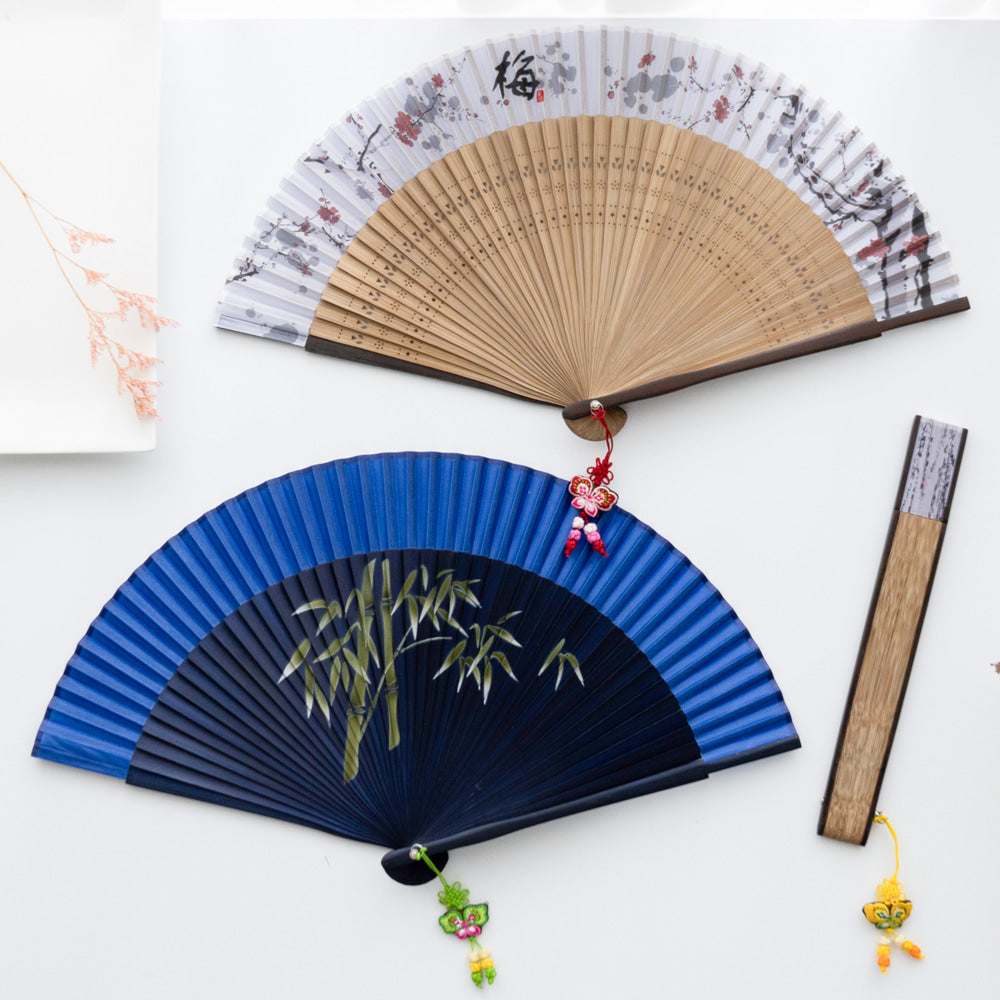 Large Silk & Ramie Hand Fan - FN0001