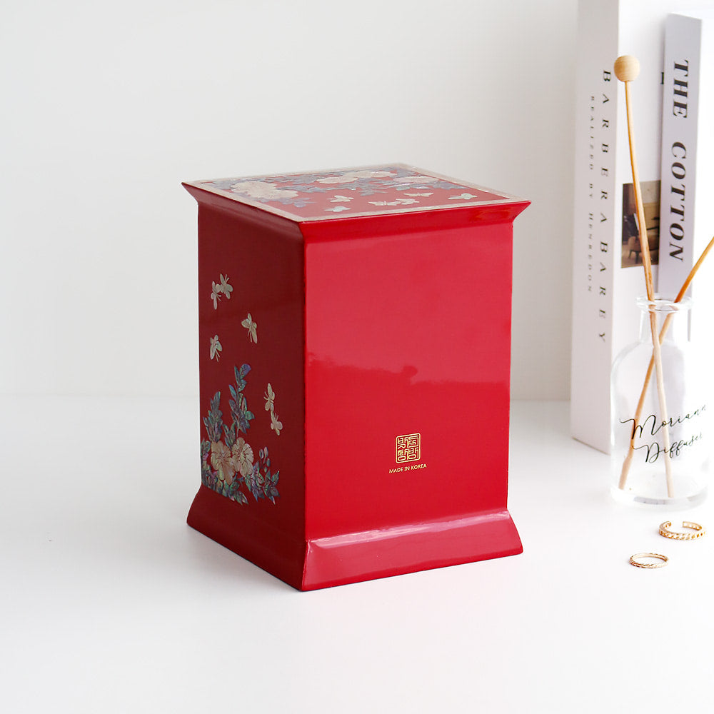 Najeonchilgi Peony Flower Arabesque 3-Tier Drawer Mother of Pearl Jewelry Box