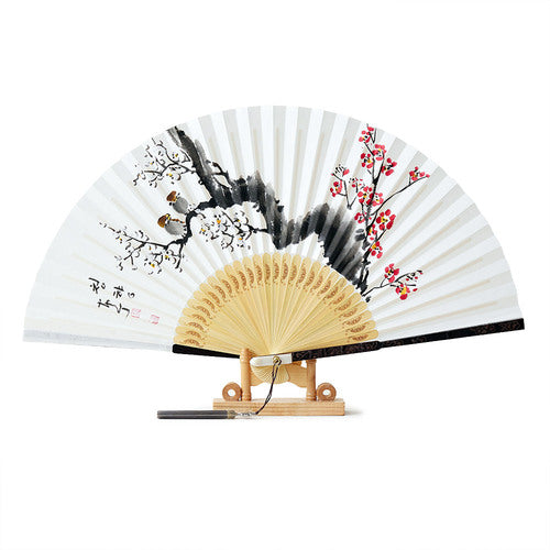 Large Hanji Traditional Fan — Plum Blossom - FN0076