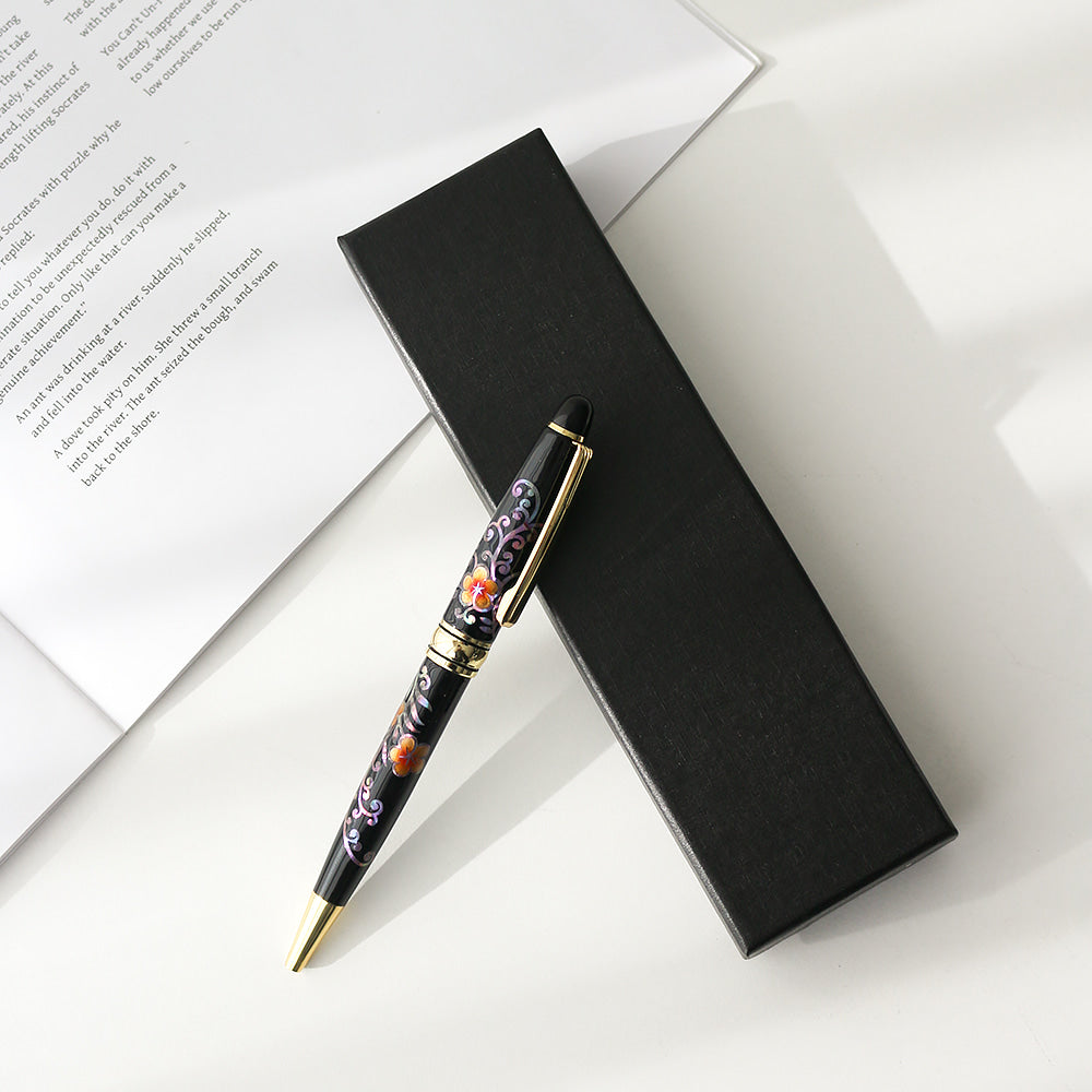 Premium Painted Flower Mother of Pearl Pen (Full)