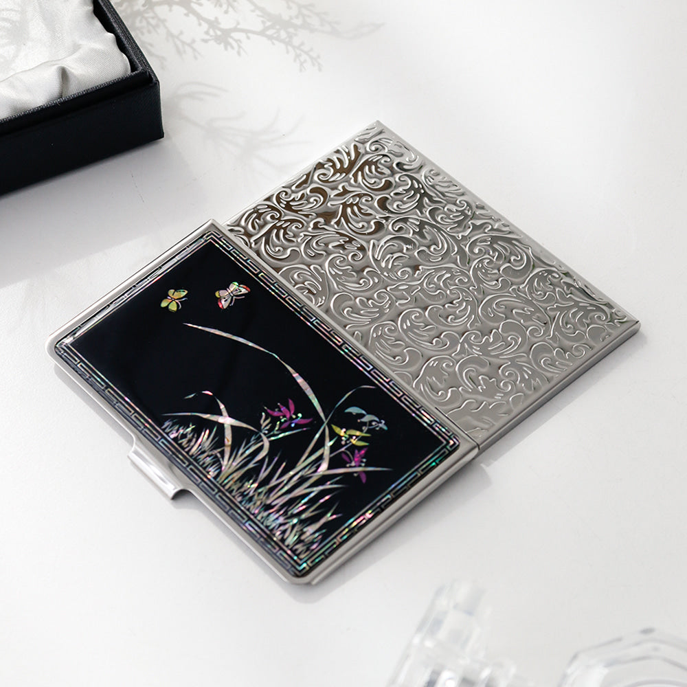 Mother of Pearl Business Card Case (Arabesque Butterfly)