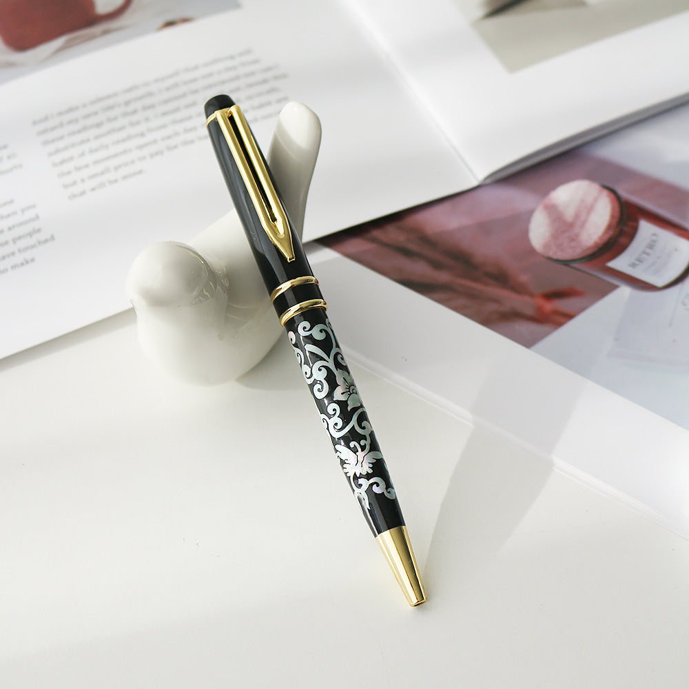 Premium Mother of Pearl Pen (Plum & Butterfly)
