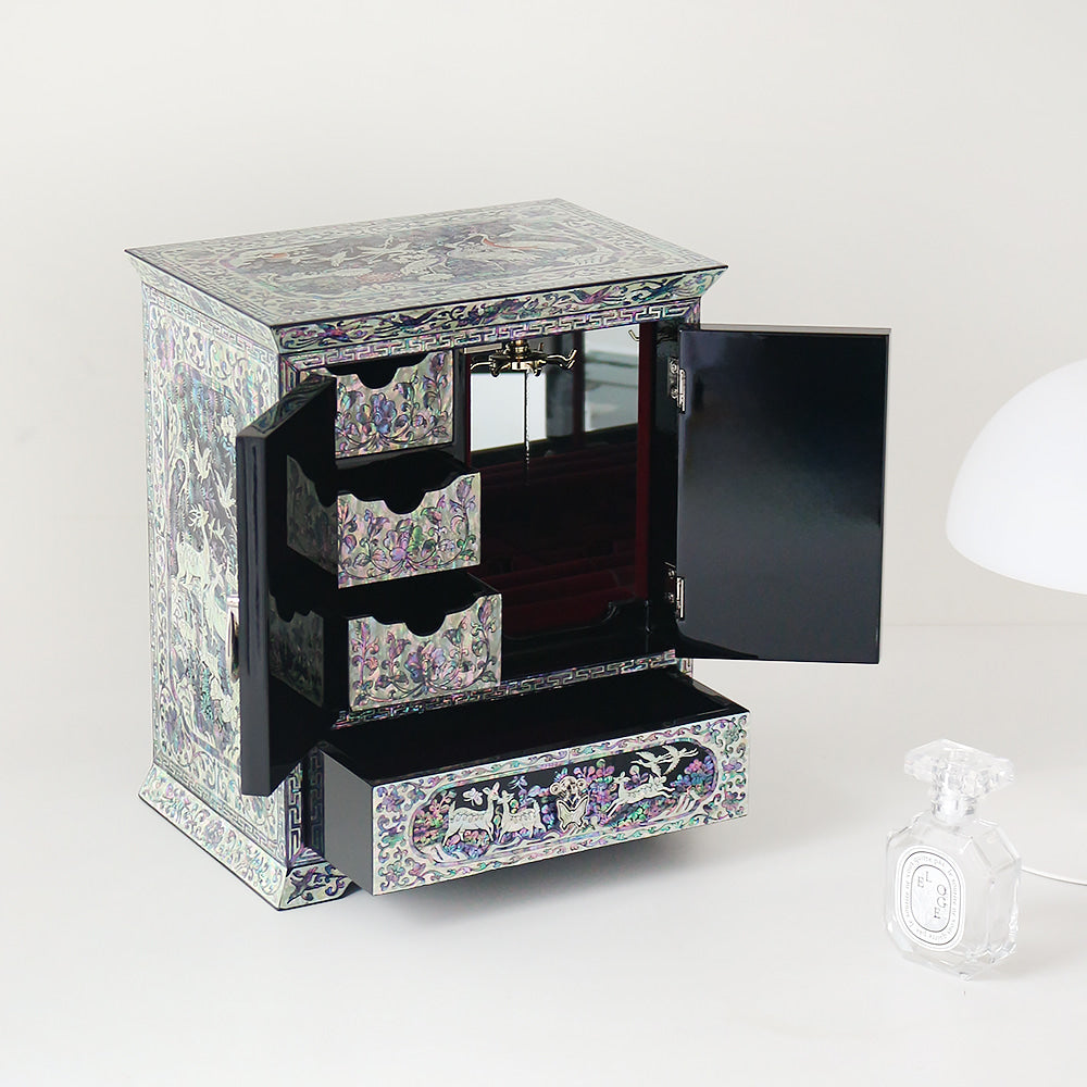 Najeonchilgi Ten Symbols of Longevity Drawer Mother of Pearl Jewelry Box (Large)