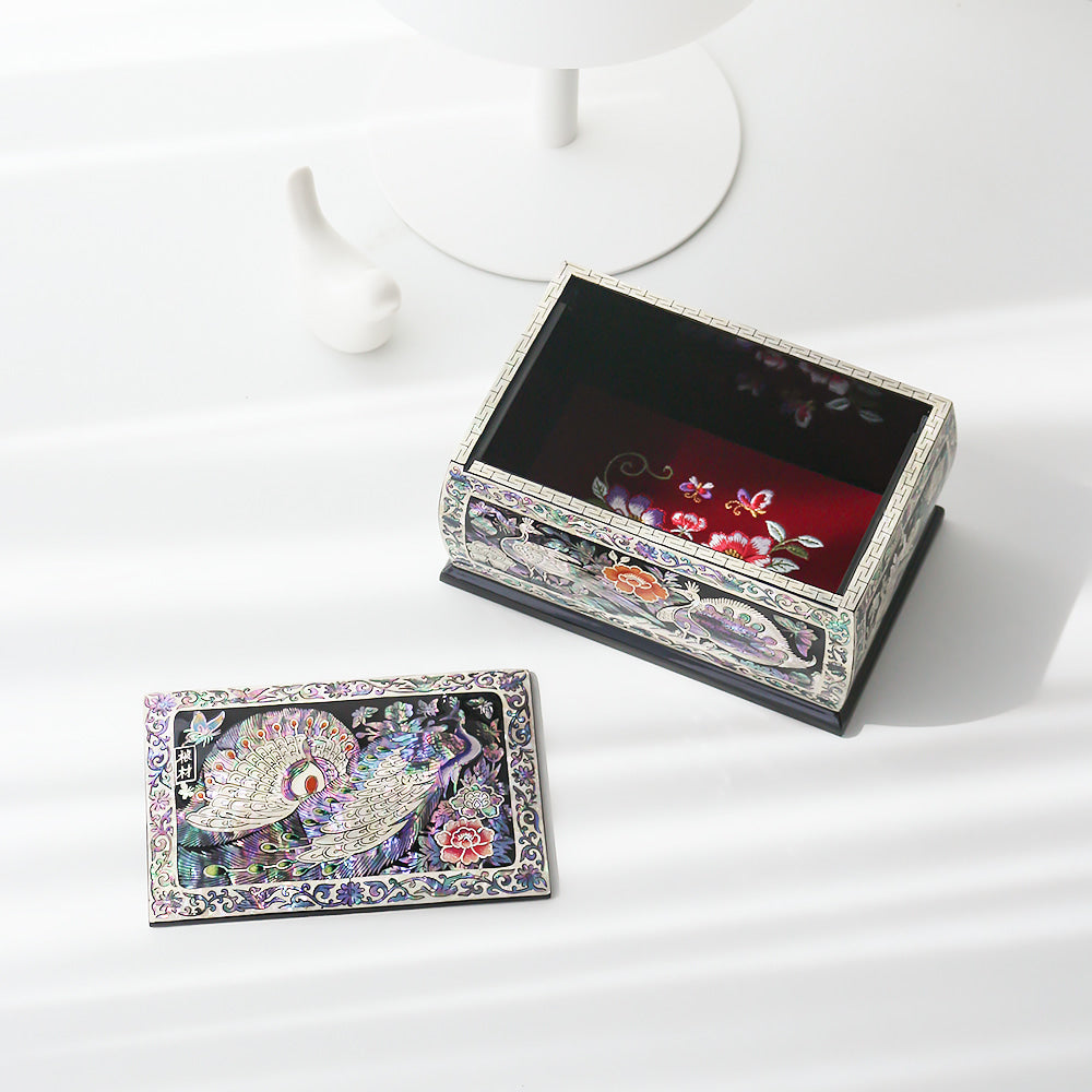 Najeonchilgi Peacock Flower Multi Purpose Jewelry Box (Master Artisan Kim Young-man)