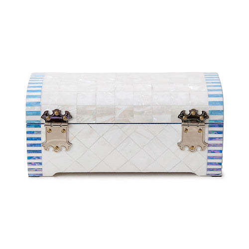 White Pearl Rounded 2-Tier Najeonchilgi Jewelry Box, 21 cm by Park In-ho