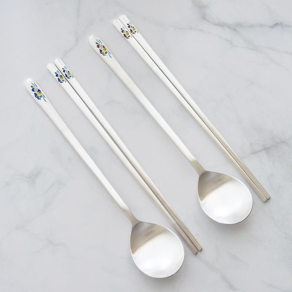 Spoon & Chopstick Set — Pine & Crane - LV0070