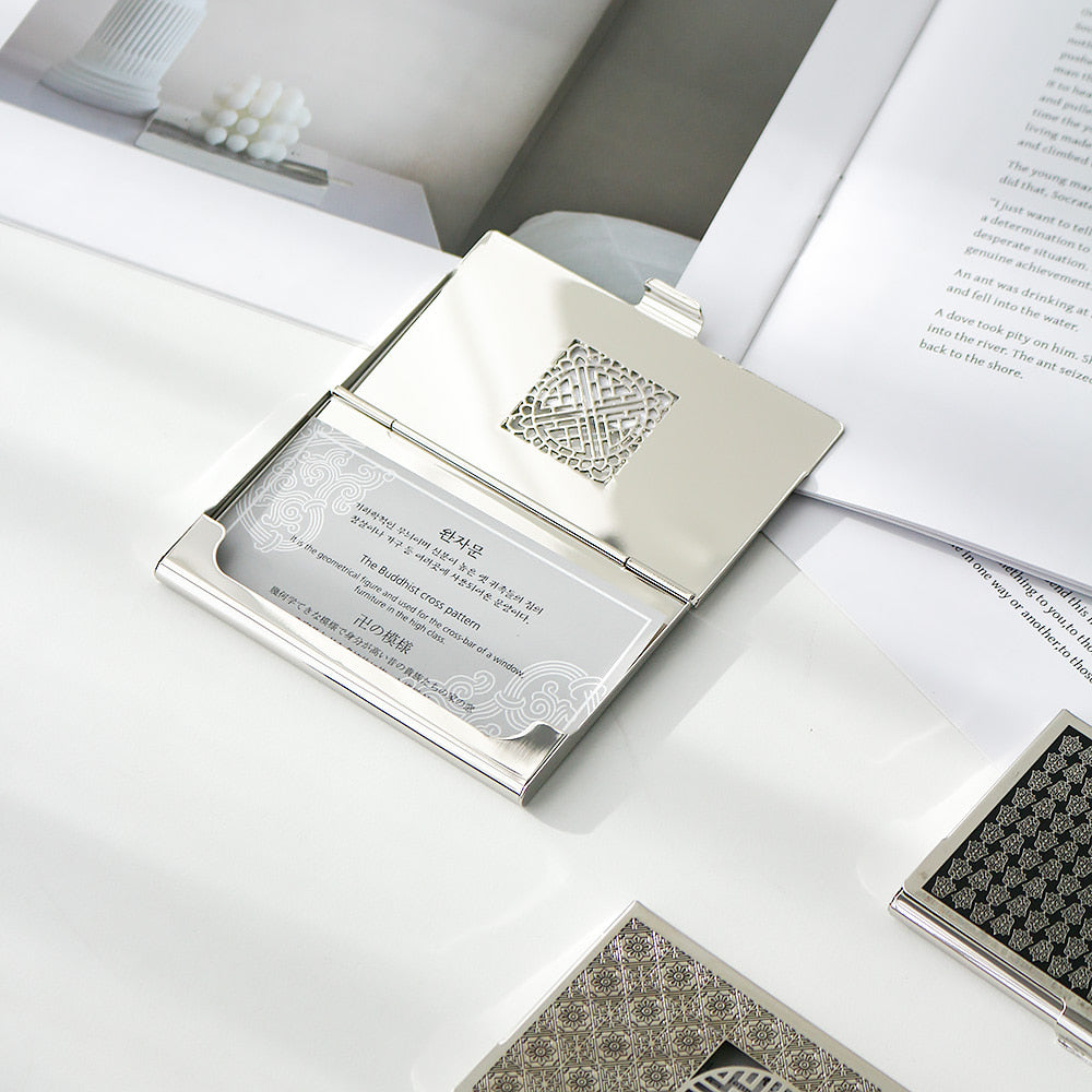 Premium Metal Glossy Silver Business Card Case