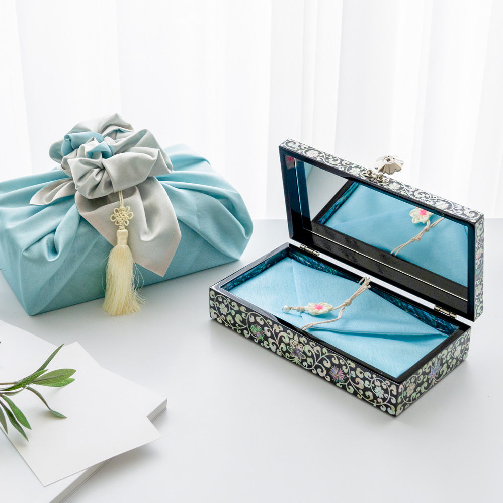 Wedding Gift Mother of Pearl Box Crane & Pine Arabesque Mother of Pearl Jewelry Box 23 Cm Cash Gift Box Najeonchilgi Lacquerware Jewelry Box Gift for International Customers