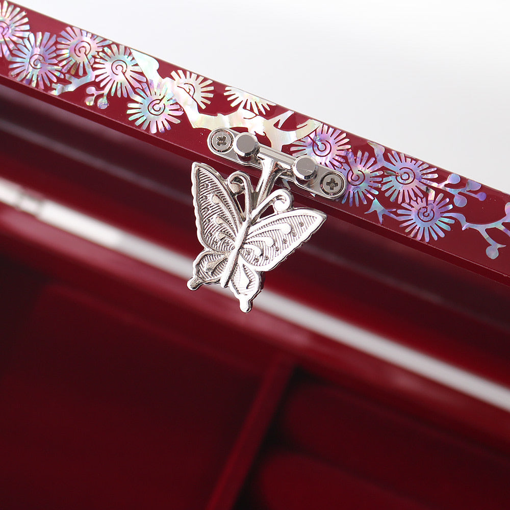 Najeonchilgi 1-Tier Pine & Crane Yedan Jewelry Box H Jewelry Box Yedan Wedding Gift Box Mother of Pearl, 23 cm