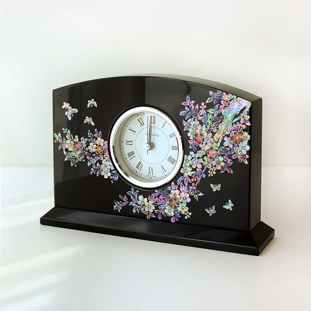 Najeonchilgi Plum Blossom Desk Dragon Mother of Pearl Clock