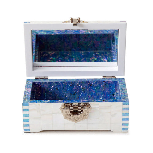 White Pearl Rounded 2-Tier Najeonchilgi Jewelry Box, 18 cm by Park In-ho
