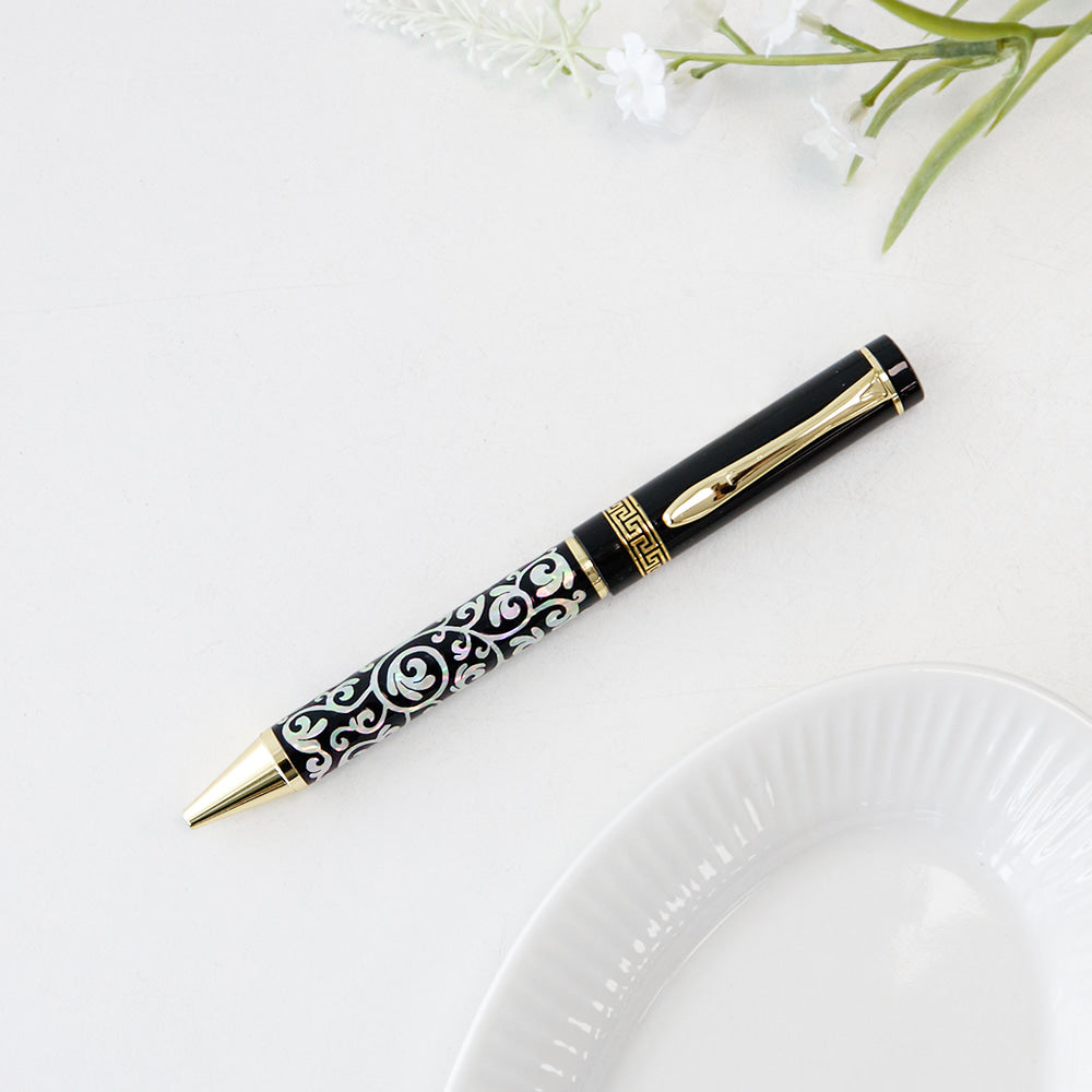 Najeonchilgi Lattice Arabesque Mother of Pearl Pen Black (Lower Inlay)