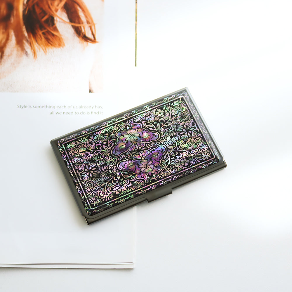 Najeonchilgi Black Mother of Pearl Business Card Case N