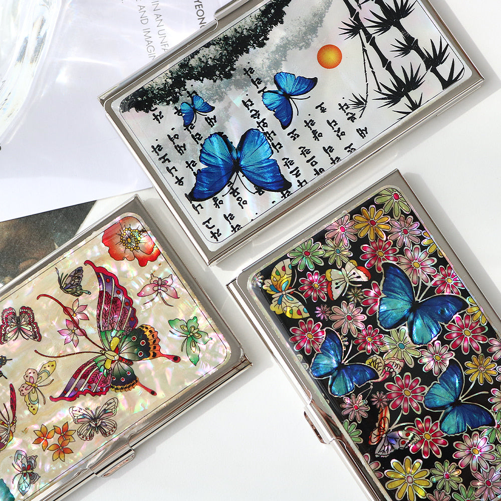 2-Piece Set: Business Card Case Golf Ball Marker K(Butterfly)