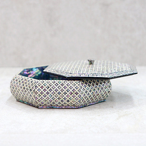 Premium Najeonchilgi Lacquerware Seven Treasures Motif (Good Luck) Octagonal 다용도 Mother of Pearl Jewelry Box - by by Park In-ho