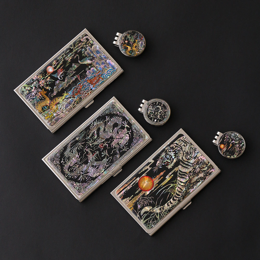 2-Piece Set: Business Card Case Golf Ball Marker K(Traditional)