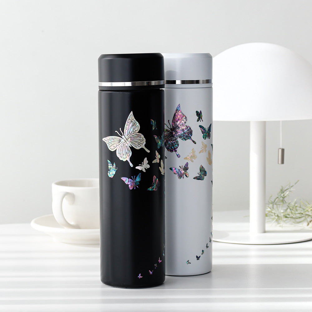 Najeonchilgi Modern Butterfly Stainless Steel Mother of Pearl Tumbler 500ml