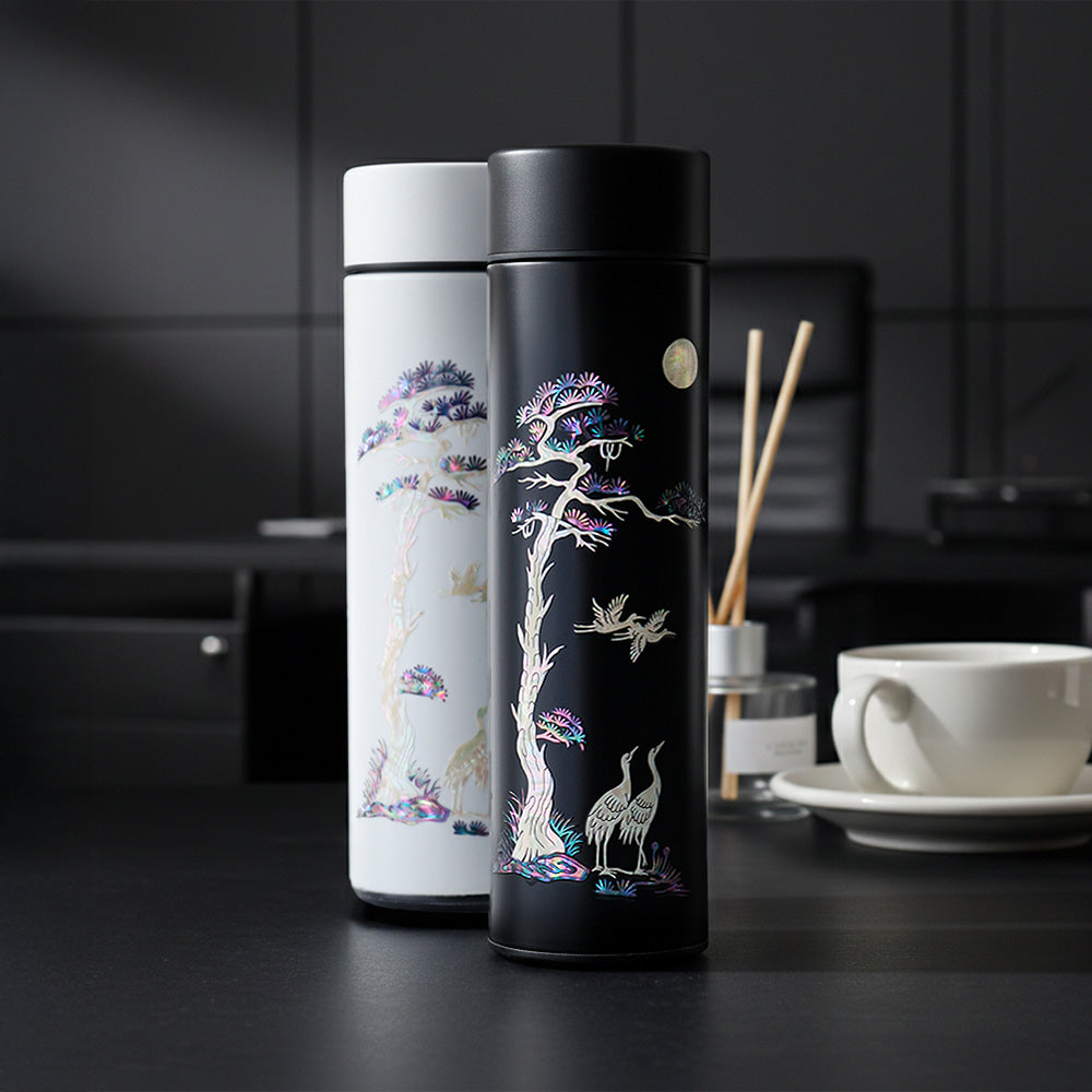 Najeonchilgi Longevity Crane Stainless Steel Mother of Pearl Tumbler 500ml