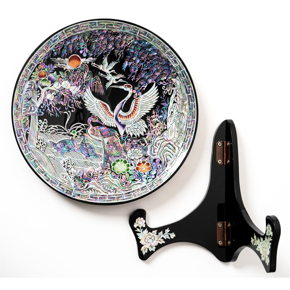 Najeon Chilgi Mother of Pearl Plate & Tray — Pine & Crane - DE0038