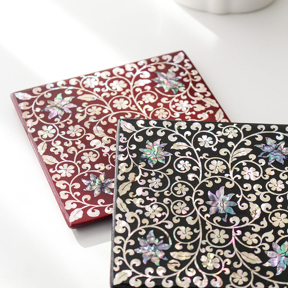 Najeonchilgi Square Mother of Pearl Coaster (Arabesque)