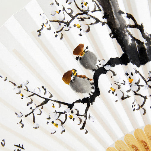 Large Hanji Traditional Fan — Plum Blossom - FN0076