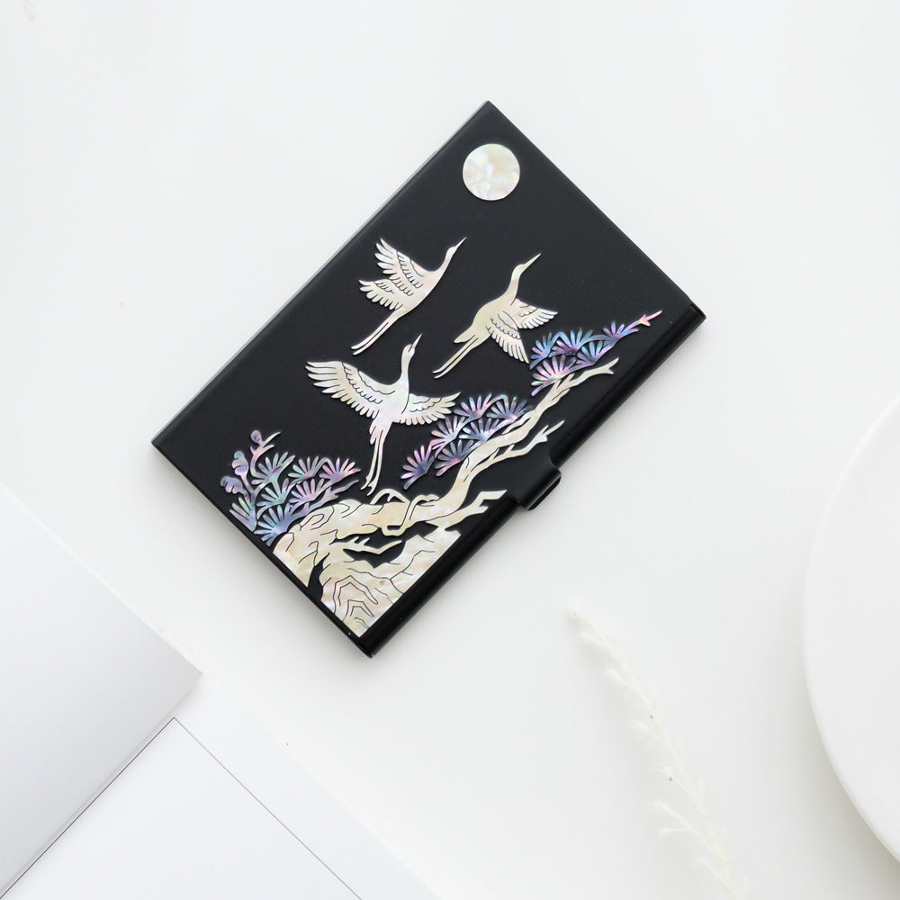 Najeon Chilgi Mother of Pearl Business Card Case Set — Pine & Crane - OF0147
