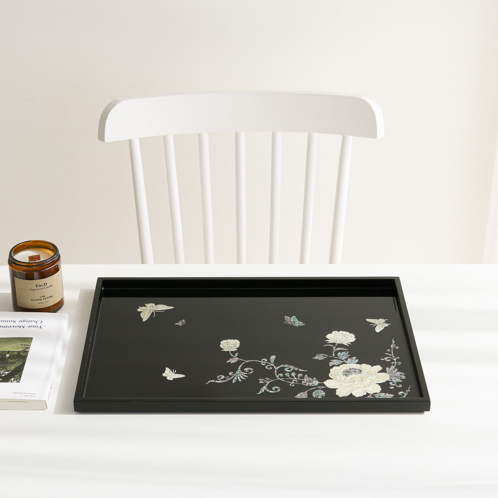 Najeonchilgi Peony of Wealth Mother of Pearl Tray (Large)