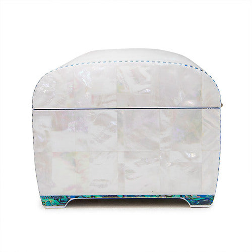 White Pearl Rounded 2-Tier Najeonchilgi Jewelry Box, 24 cm by Park In-ho