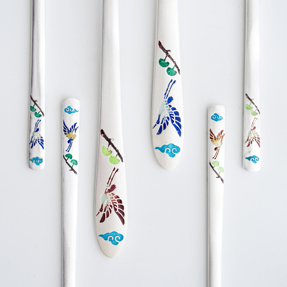 Spoon & Chopstick Set — Pine & Crane - LV0070