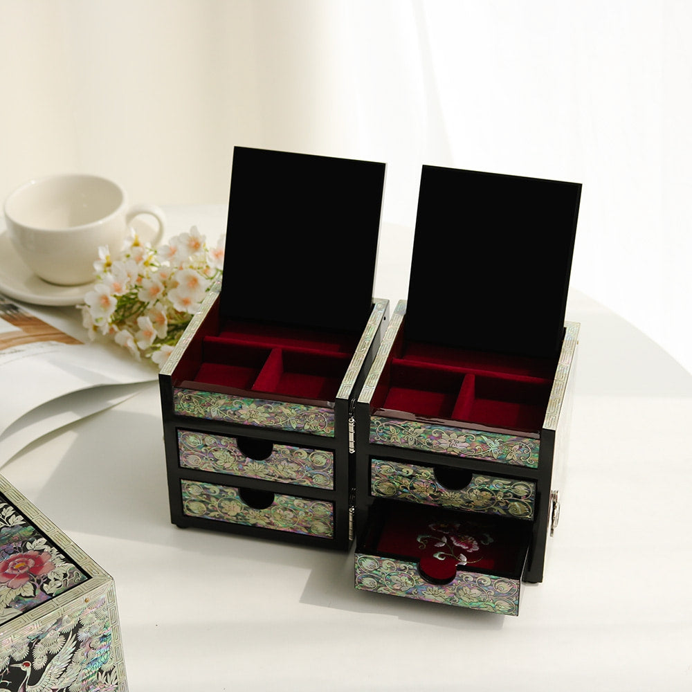 Masterpiece New Double-Lidded Golden Pheasant Large Mother of Pearl Jewelry Box