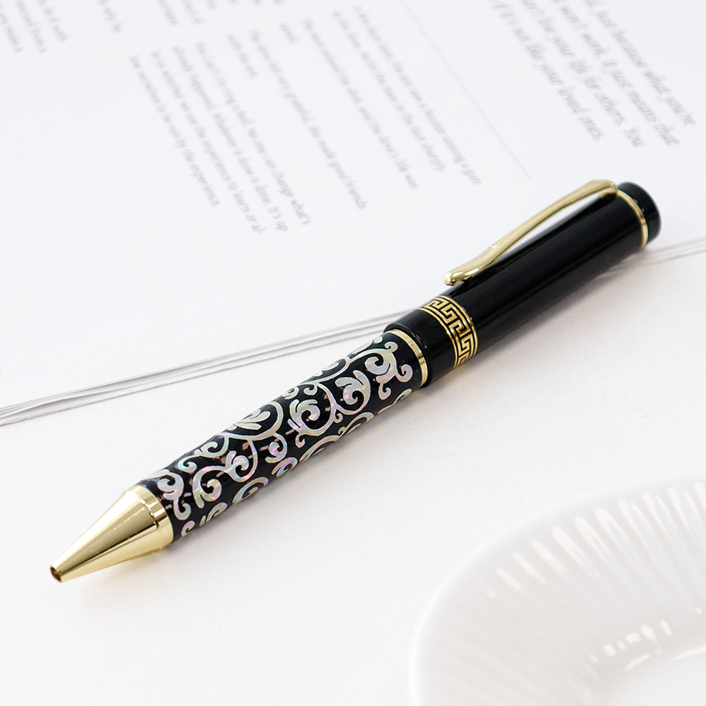 Najeonchilgi Lattice Arabesque Mother of Pearl Pen Black (Lower Inlay)