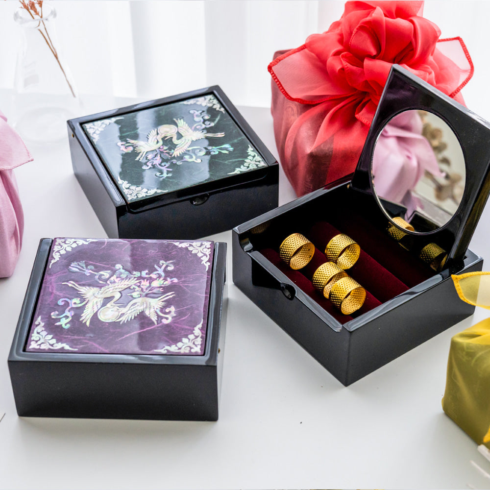Hanji Mini Ring Storage Mother of Pearl Jewelry Box