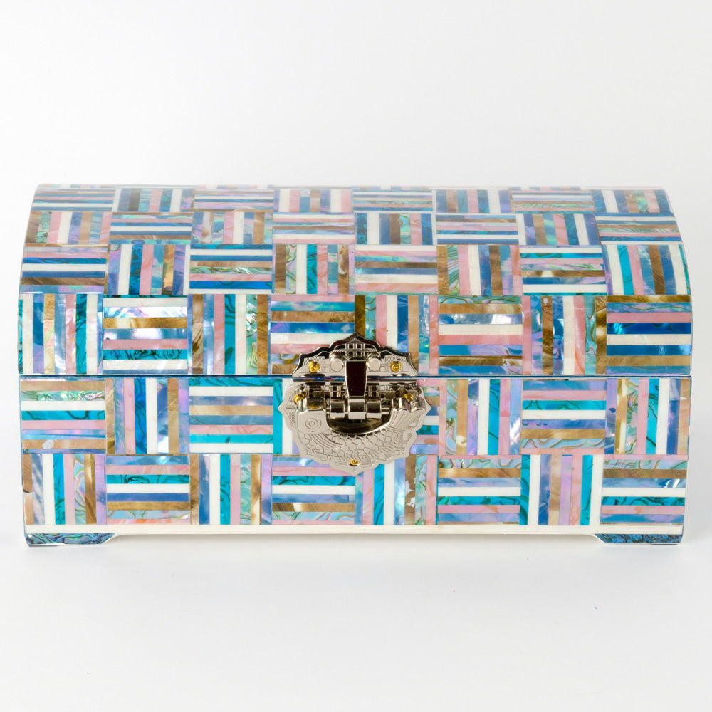 Rainbow 2-Tier Najeonchilgi Mother of Pearl Jewelry Box, 24 cm by Park In-ho